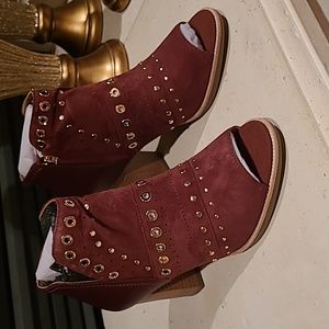 US 8 Geox Respira Ankle Boots, Wedge Heel | Cigar Brown, SUEDE, NWT